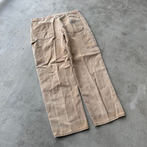 Vintage Y2K Carhartt brown double knee work wear carpenter pants - Picture 5 of 7